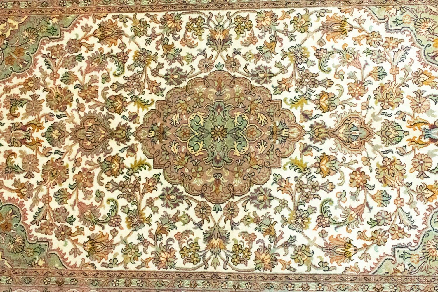 Tappeto di seta - Seta del Kashmir - 159 x 94 cm - beige