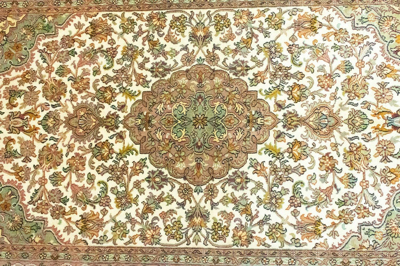 Tappeto di seta - Seta del Kashmir - 159 x 94 cm - beige