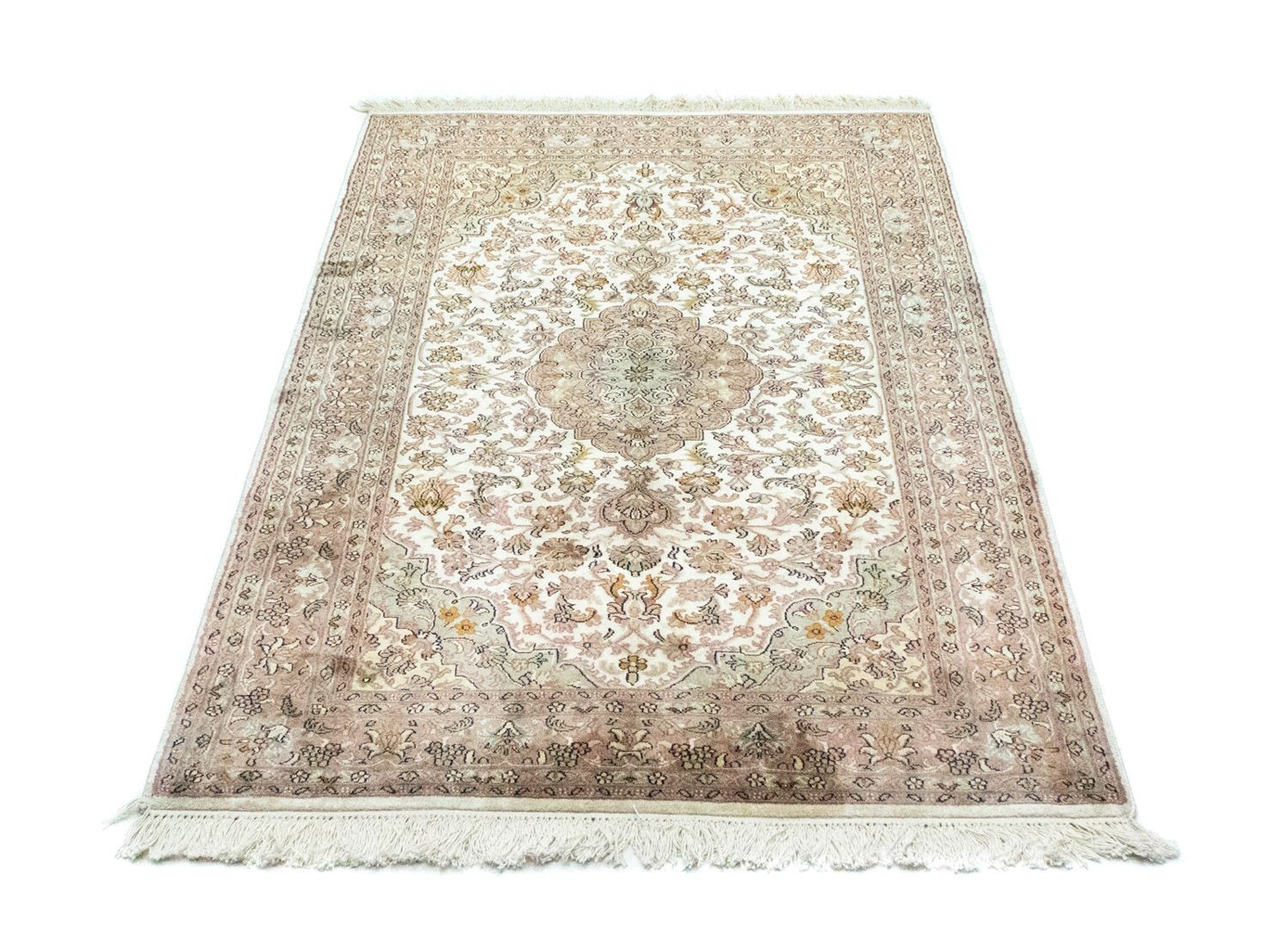 Tappeto di seta - Seta del Kashmir - 159 x 94 cm - beige