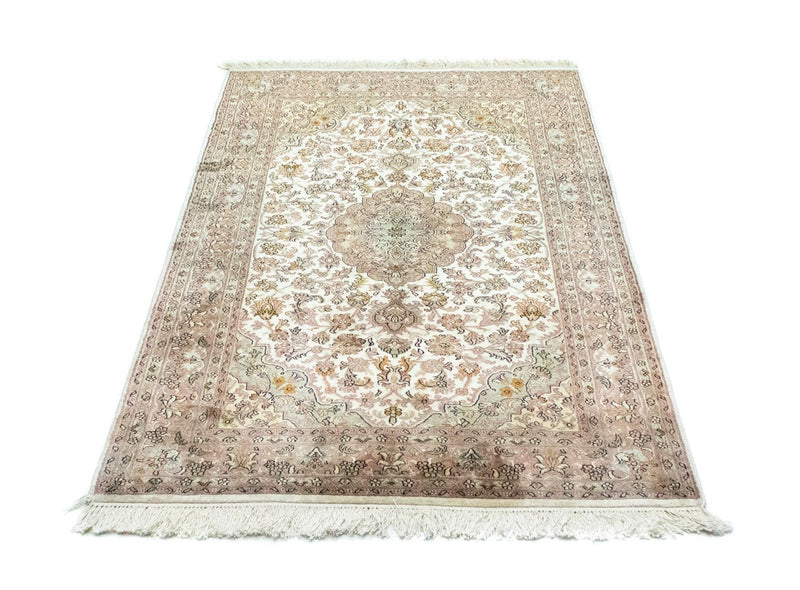 Tappeto di seta - Seta del Kashmir - 159 x 94 cm - beige