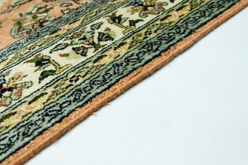 Tappeto di seta - Seta del Kashmir - 93 x 64 cm - salmone