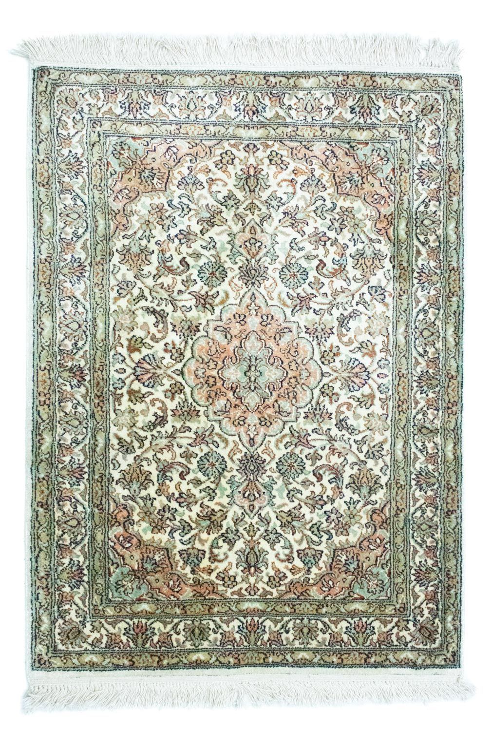 Tappeto di seta - Seta del Kashmir - 90 x 66 cm - beige
