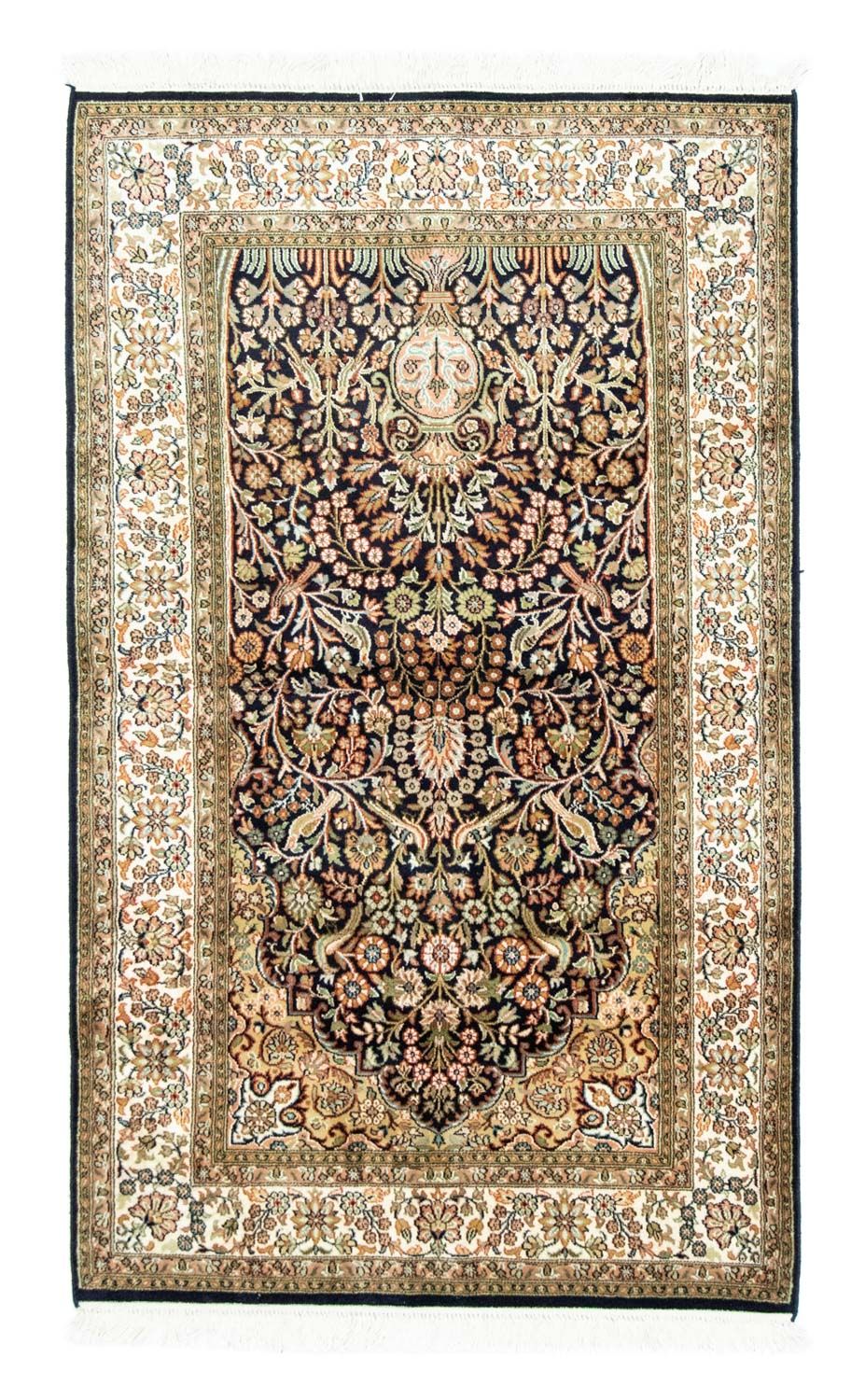 Tappeto di seta - Seta del Kashmir - 156 x 95 cm - blu