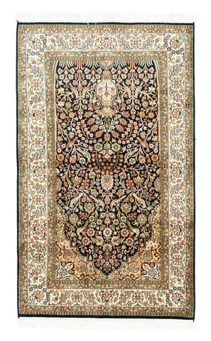 Tappeto di seta - Seta del Kashmir - 156 x 95 cm - blu
