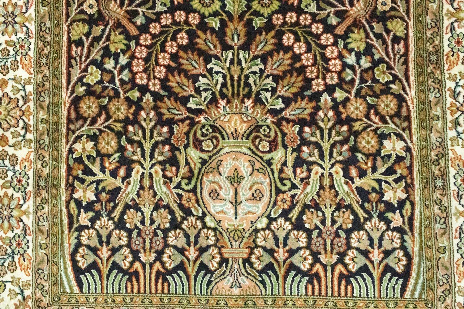 Tappeto di seta - Seta del Kashmir - 156 x 95 cm - blu