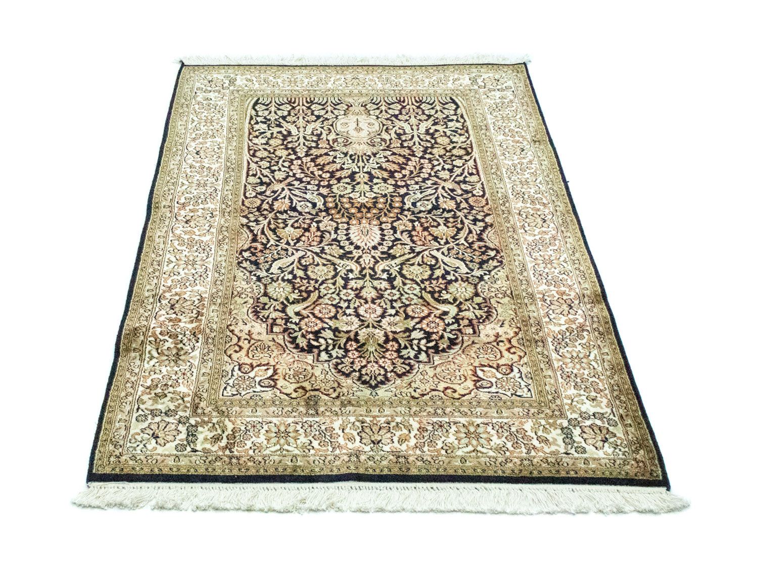 Tappeto di seta - Seta del Kashmir - 156 x 95 cm - blu
