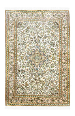 Tappeto di seta - Seta del Kashmir - 183 x 125 cm - beige