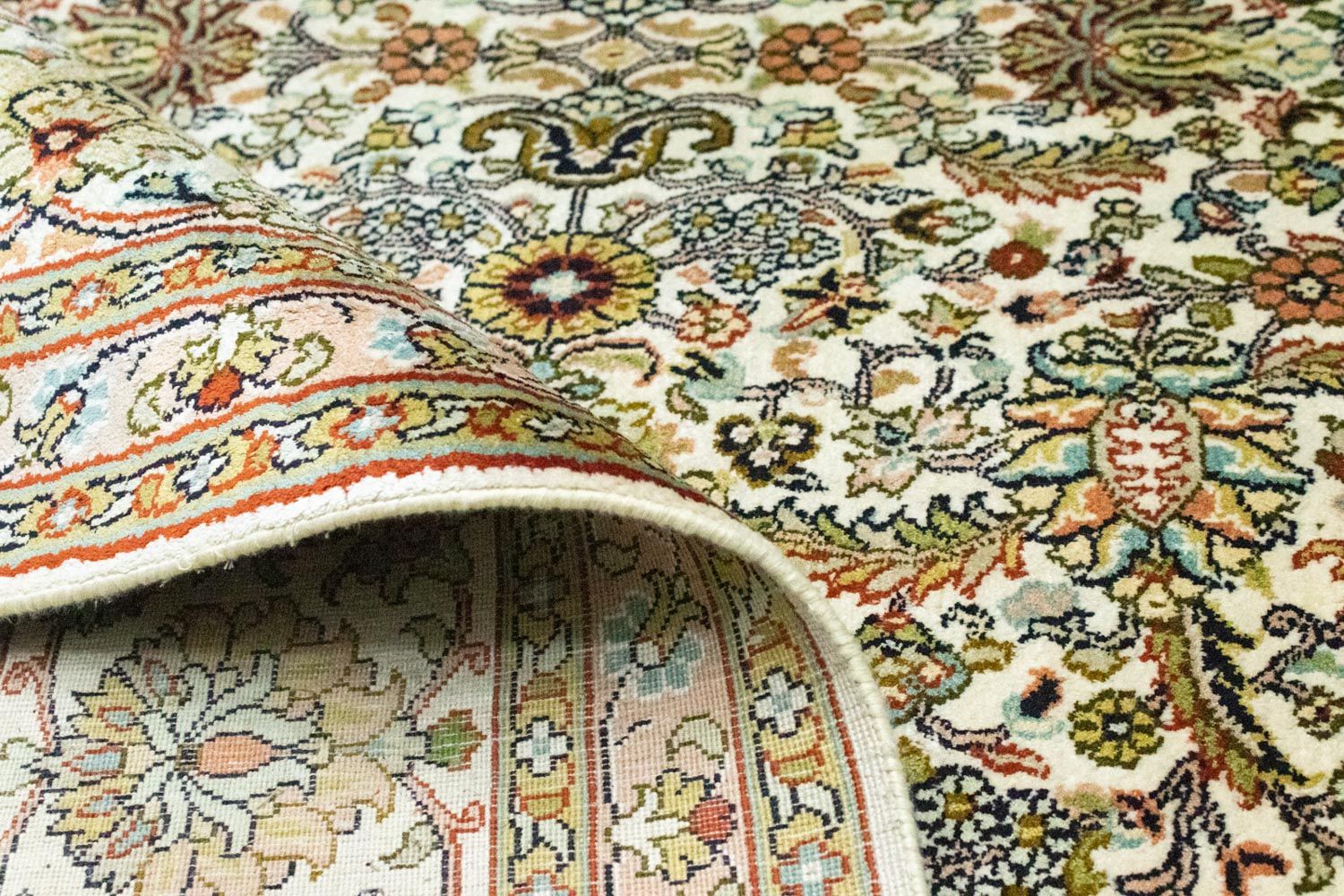 Tappeto di seta - Seta del Kashmir - 274 x 184 cm - beige