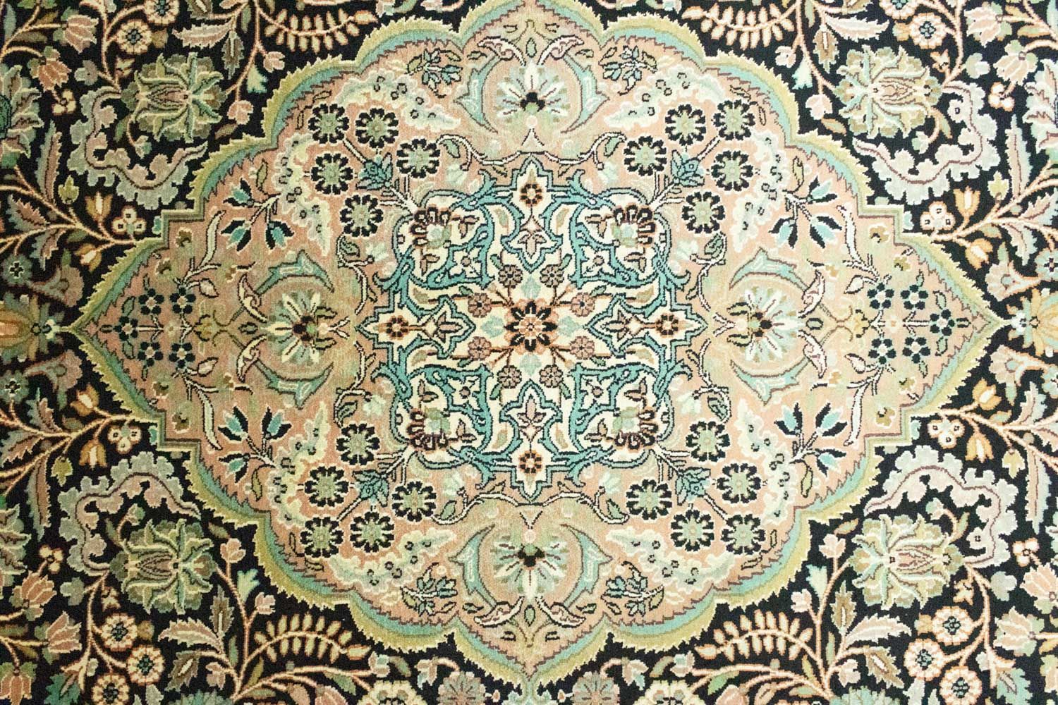 Tappeto di seta - Seta del Kashmir - 311 x 213 cm - blu