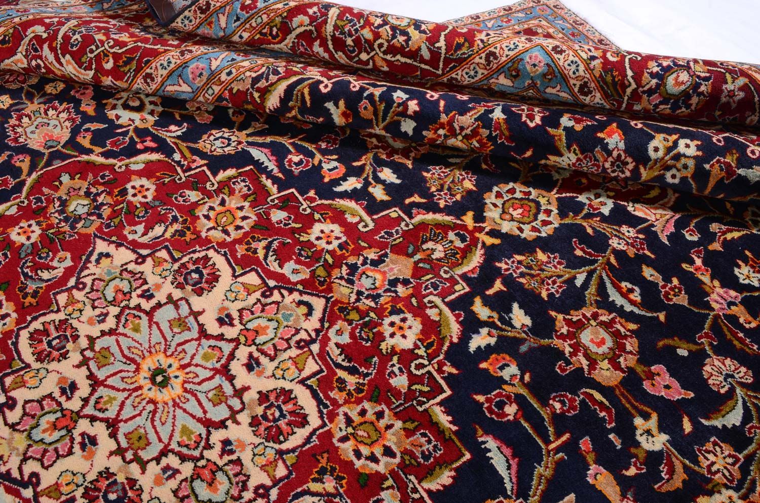 Tappeto Persero - Keshan - 403 x 290 cm - blu