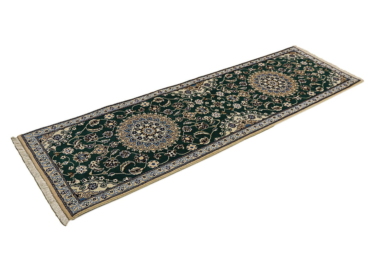 Tappeto corsia Tappeto Persero - Nain - Reale - 200 x 60 cm - verde scuro