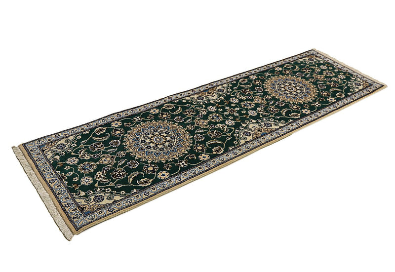 Tappeto corsia Tappeto Persero - Nain - Reale - 200 x 60 cm - verde scuro