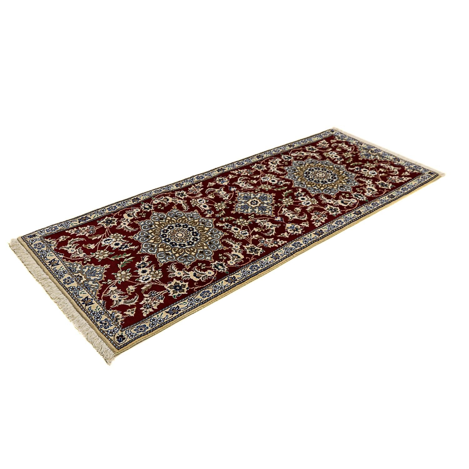 Tappeto corsia Tappeto Persero - Nain - Reale - 203 x 81 cm - rosso scuro