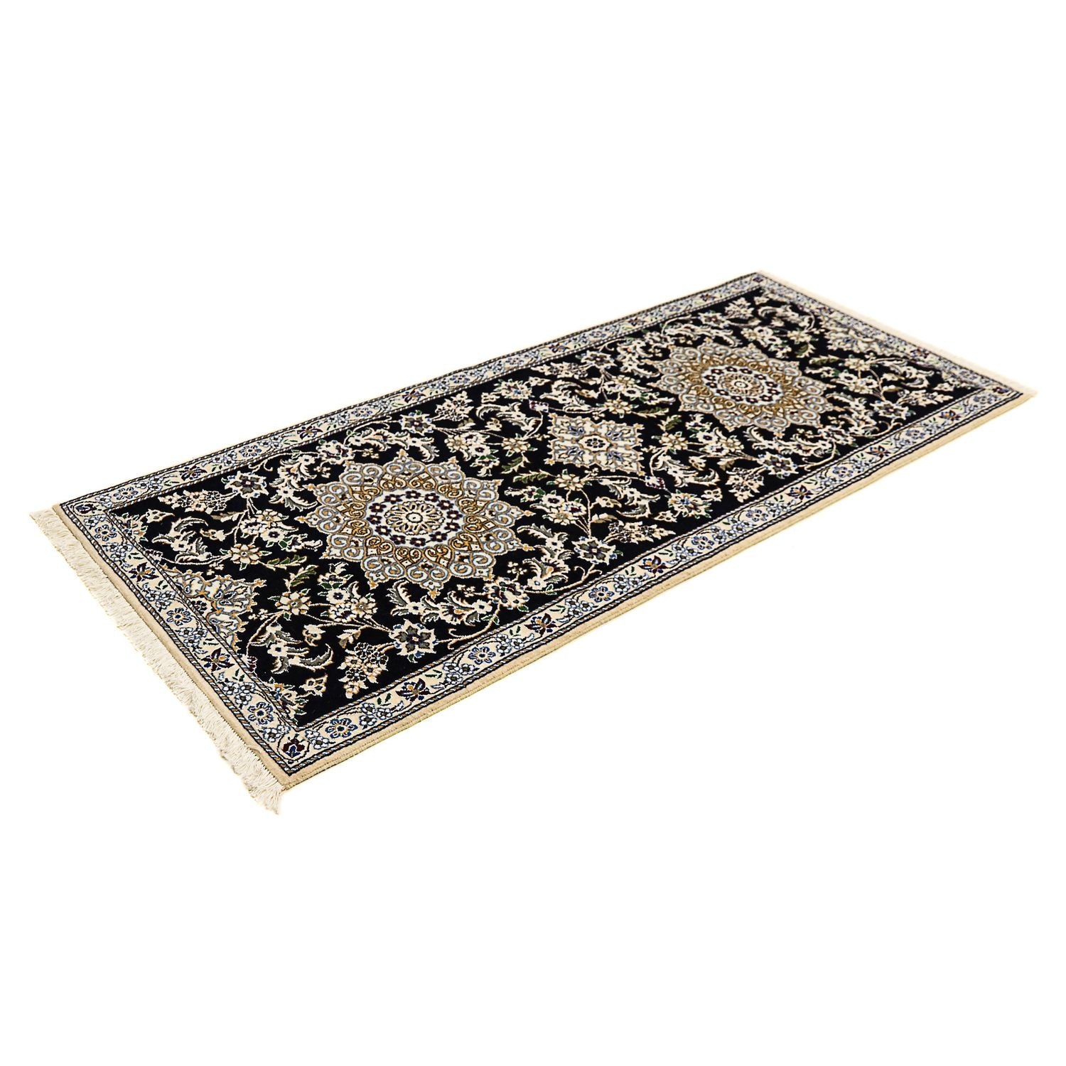 Tappeto corsia Tappeto Persero - Nain - Reale - 195 x 84 cm - blu scuro