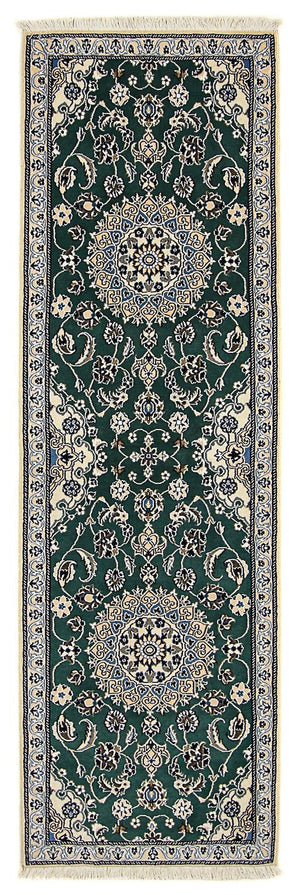 Tappeto corsia Tappeto Persero - Nain - Reale - 200 x 60 cm - verde scuro