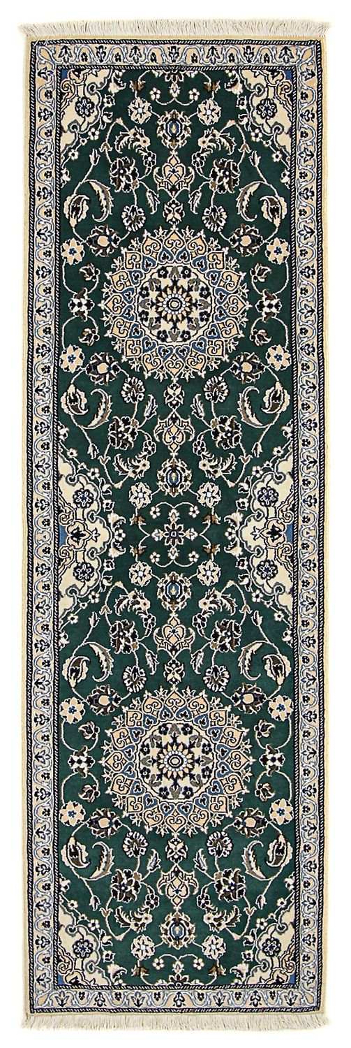 Tappeto corsia Tappeto Persero - Nain - Reale - 200 x 60 cm - verde scuro