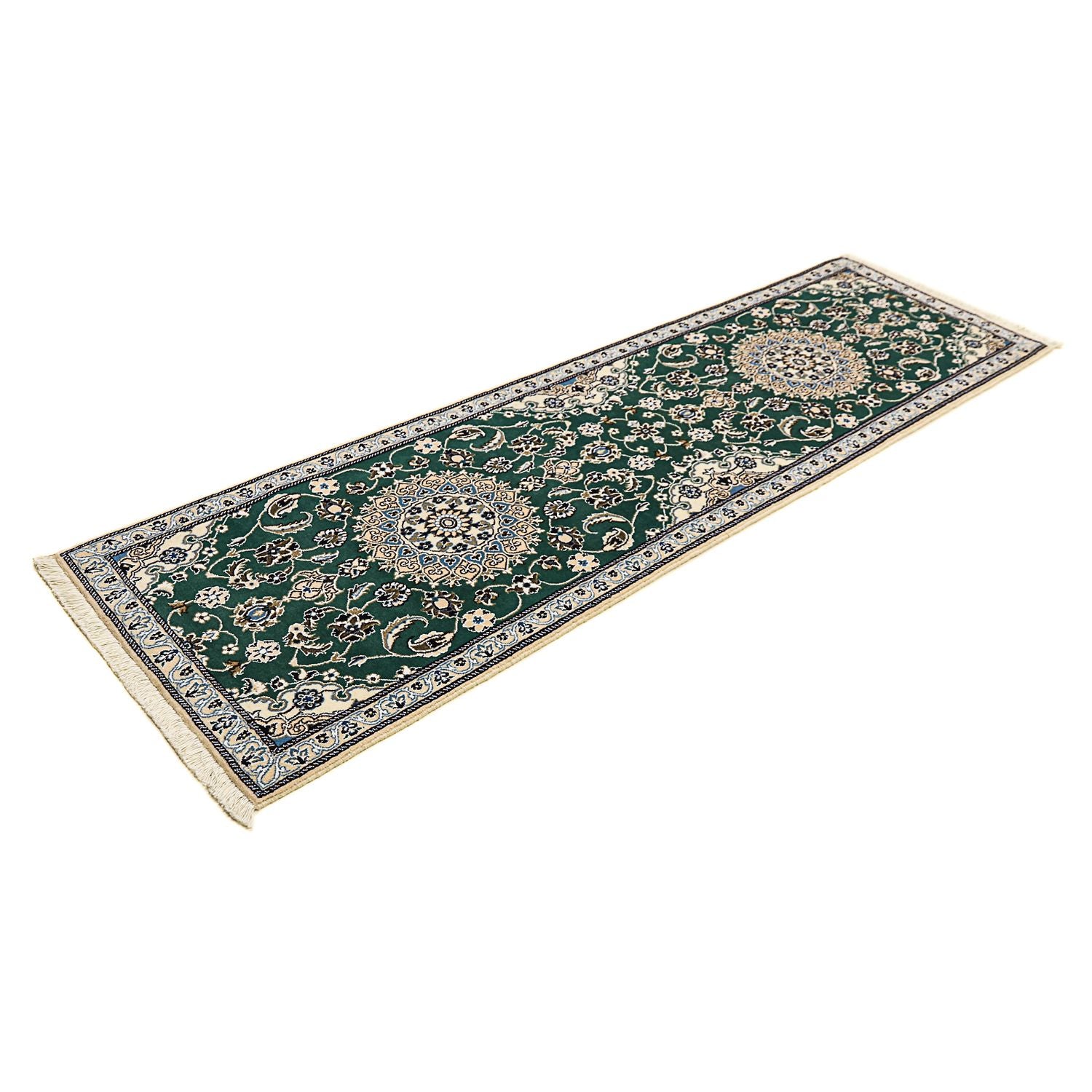 Tappeto corsia Tappeto Persero - Nain - Reale - 200 x 60 cm - verde scuro
