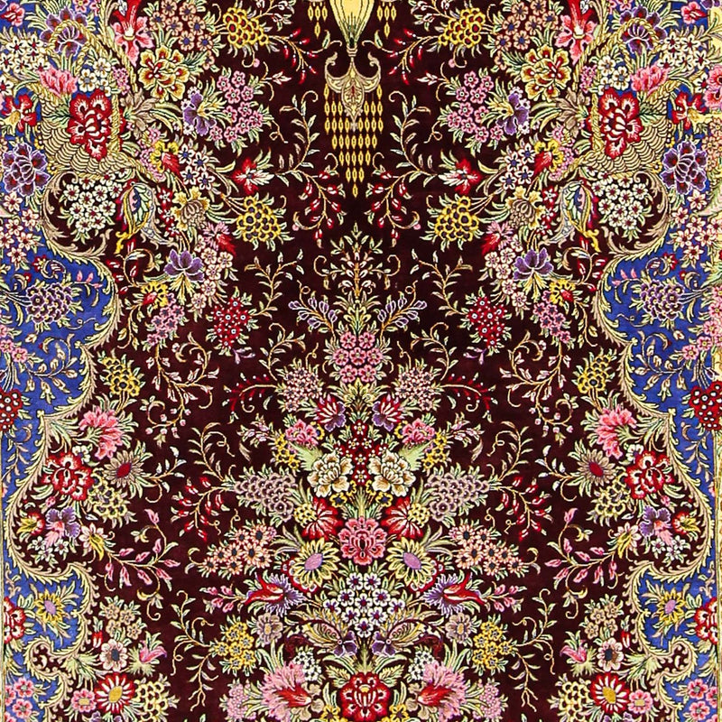 Tappeto di seta - Ghom seta - Premio - 197 x 128 cm - blu scuro