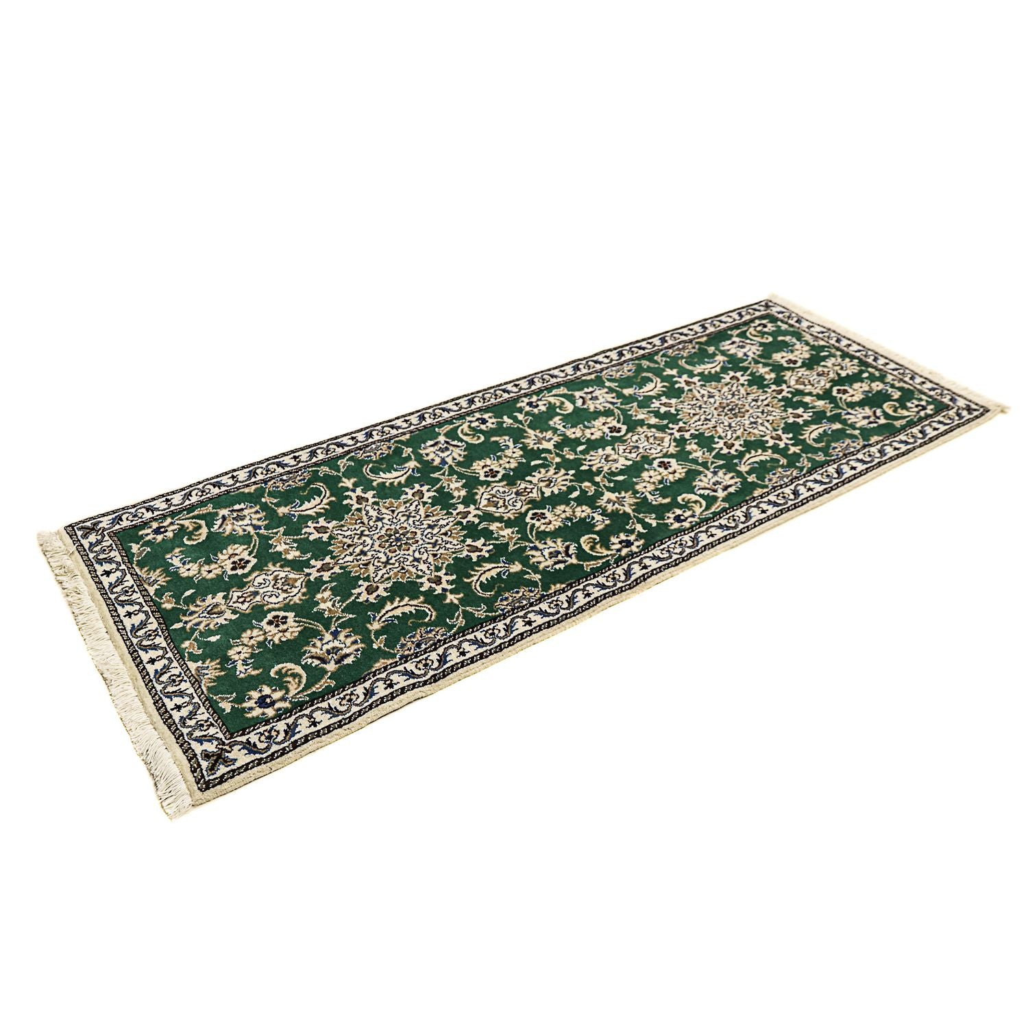 Tappeto corsia Tappeto Persero - Nain - 200 x 74 cm - verde scuro