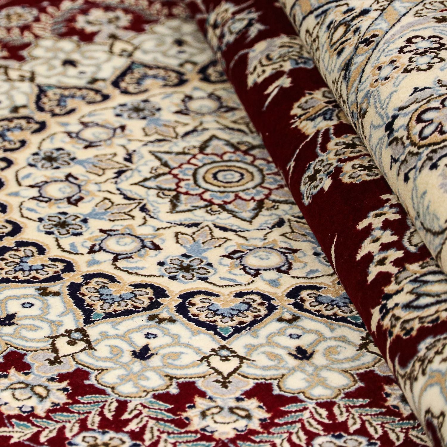 Tappeto Persero - Nain - Premio quadrato  - 207 x 206 cm - rosso scuro
