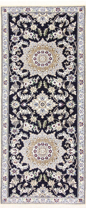 Tappeto corsia Tappeto Persero - Nain - Reale - 195 x 84 cm - blu scuro