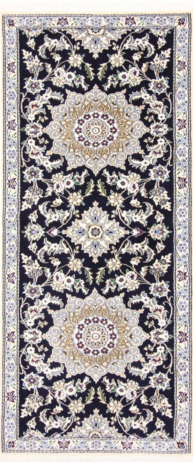 Tappeto corsia Tappeto Persero - Nain - Reale - 195 x 84 cm - blu scuro