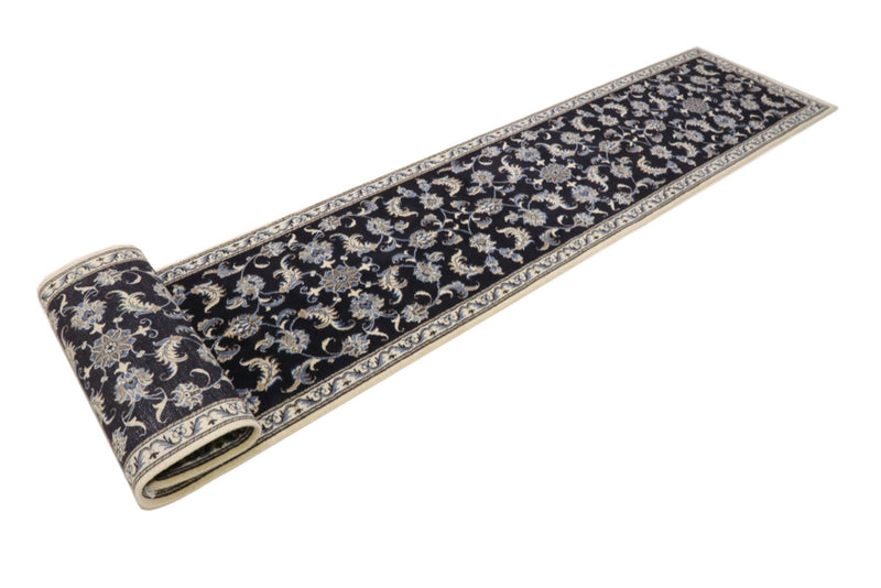 Läufer Perser - Nain - 393 x 77 cm - dunkelblau