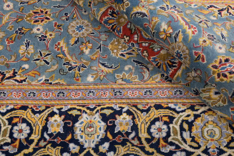 Perserteppich - Keshan - 205 x 135 cm - hellblau