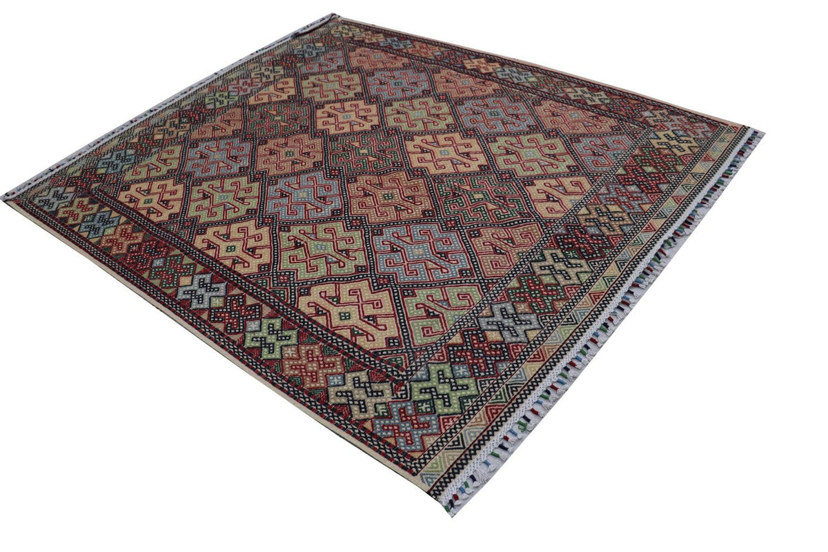 Tappeto Kelim - Orientale quadrato  - 205 x 178 cm - blu