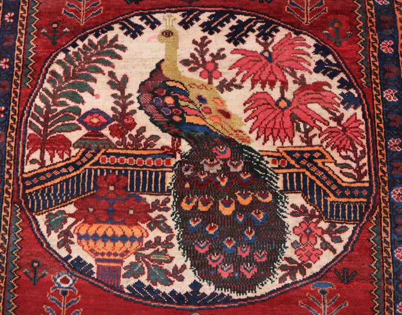 Tappeto afgano - 145 x 117 cm - rosso scuro