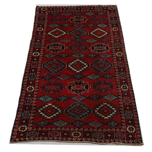 Tappeto Belutsch - 198 x 102 cm - rosso scuro