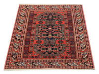 Tappeto afgano quadrato  - 153 x 134 cm - rosso