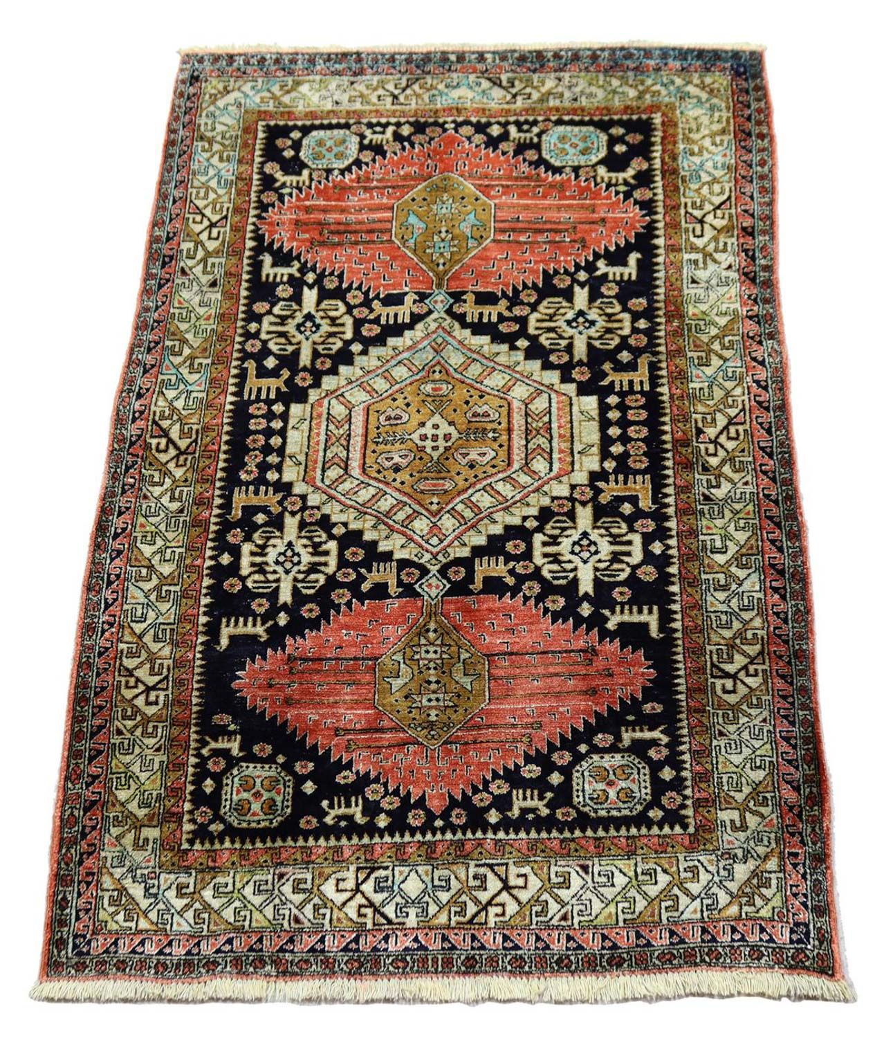 Tappeto orientale - 130 x 84 cm - blu scuro