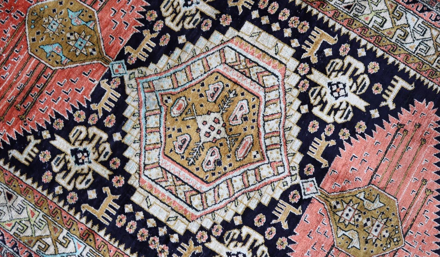Tappeto orientale - 130 x 84 cm - blu scuro