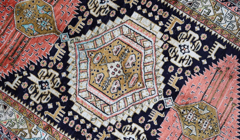 Tappeto orientale - 130 x 84 cm - blu scuro
