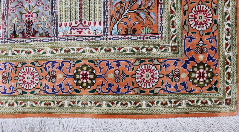 Tappeto di seta - Ghom seta - Premio - 157 x 100 cm - ruggine