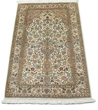 Tappeto di seta - Seta del Kashmir - 158 x 96 cm - beige