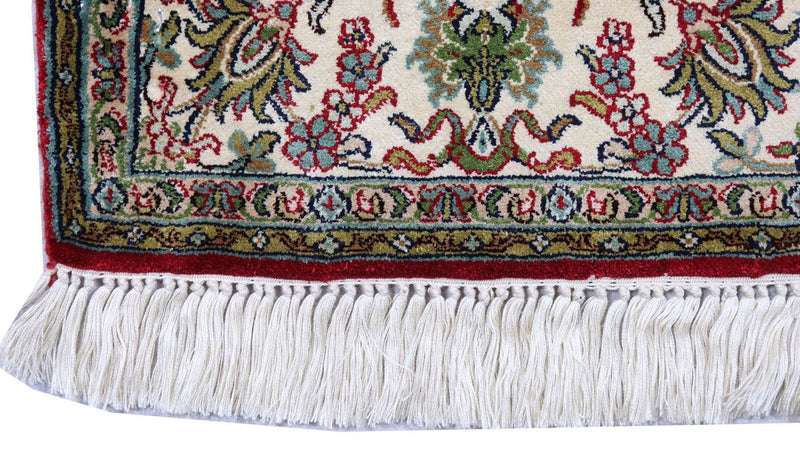 Tappeto di seta - Seta del Kashmir - 149 x 90 cm - rosso scuro