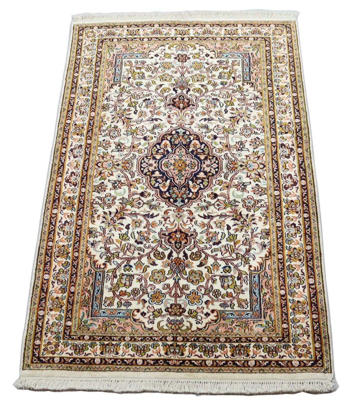Tappeto di seta - Seta del Kashmir - 154 x 93 cm - beige