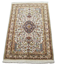 Tappeto di seta - Seta del Kashmir - 154 x 93 cm - beige
