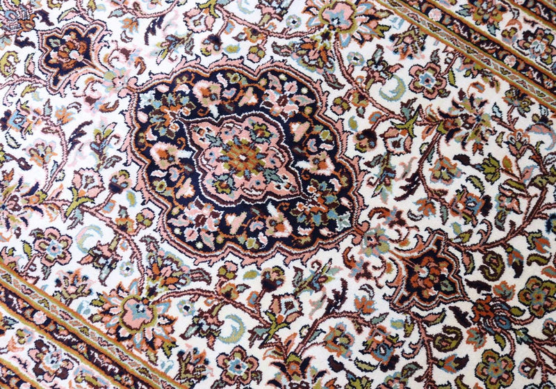 Tappeto di seta - Seta del Kashmir - 154 x 93 cm - beige