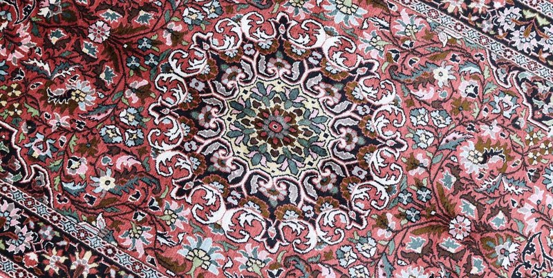 Tappeto di seta - Seta del Kashmir - 152 x 91 cm - rosso scuro