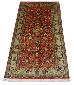 Tappeto di seta - Seta del Kashmir - 153 x 80 cm - rosso