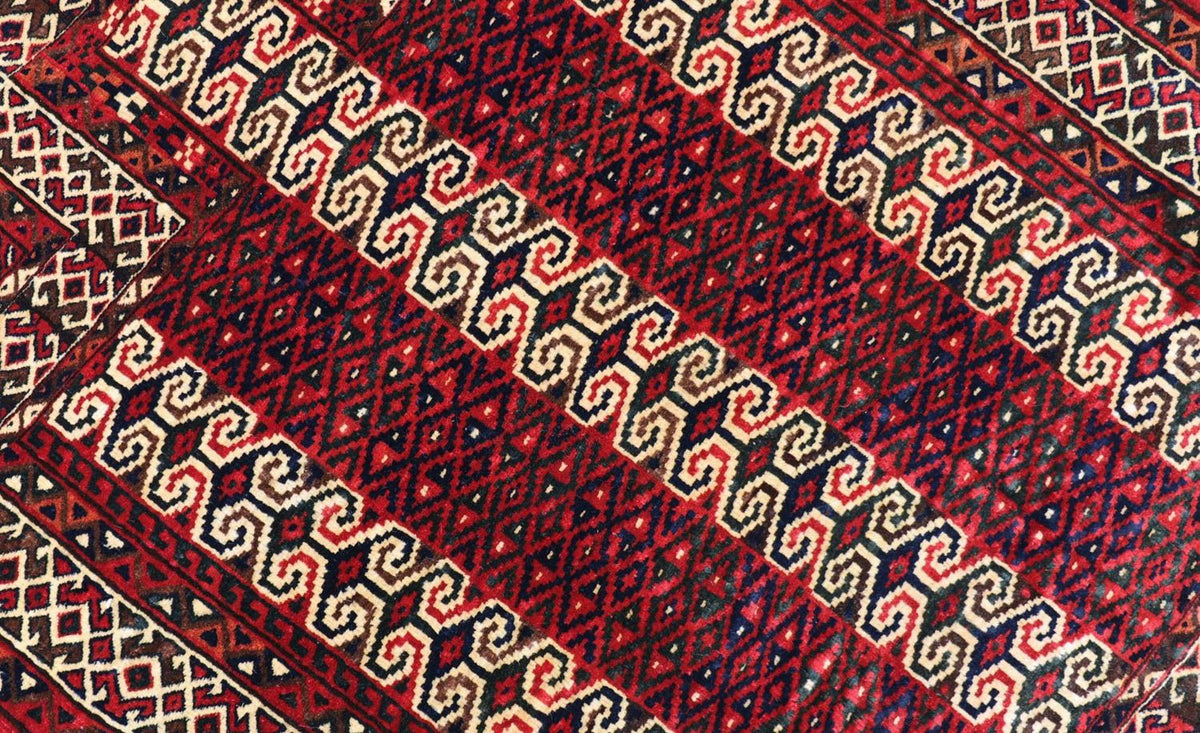 Tappeto Belutsch - 116 x 95 cm - rosso scuro