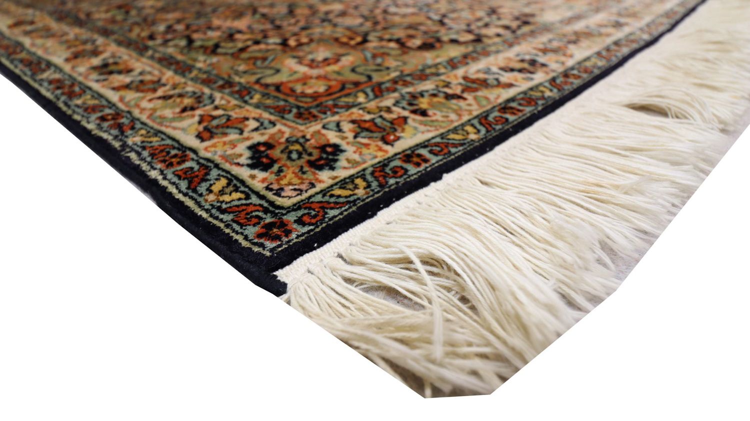 Tappeto di seta - Seta del Kashmir - 124 x 77 cm - blu scuro