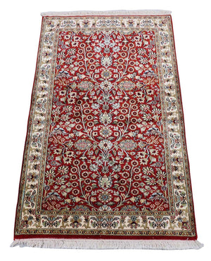 Tappeto di seta - Seta del Kashmir - 124 x 77 cm - rosso