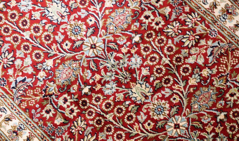 Tappeto di seta - Seta del Kashmir - 124 x 77 cm - rosso