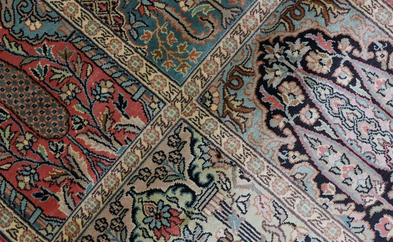 Tappeto di seta - Seta del Kashmir - 88 x 63 cm - multicolore