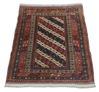 Tappeto afgano - Bukhara quadrato  - 103 x 93 cm - blu scuro