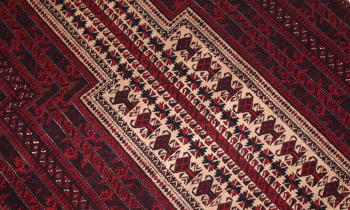 Tappeto afgano - 150 x 95 cm - rosso scuro